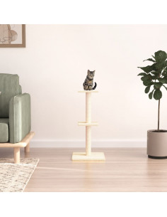 Albero per Gatti con Tiragraffi in Sisal Crema 73 cm