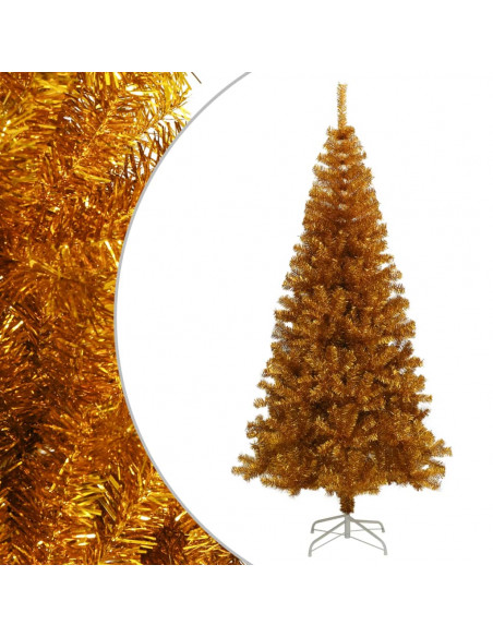 Albero di Natale Artificiale con Supporto Oro 210 cm PET