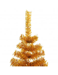 Albero di Natale Artificiale con Supporto Oro 210 cm PET 2