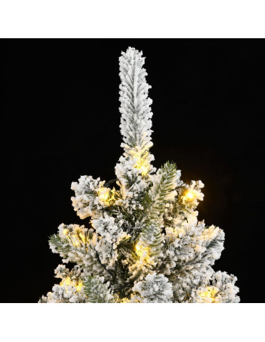 Albero di Natale Artificiale con 300 LED e Neve Floccata 180 cm