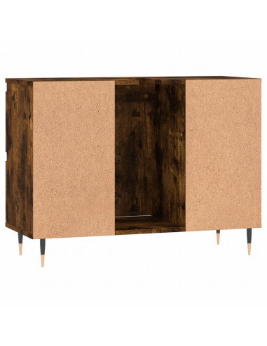 Armadietto Bagno Rovere Fumo 80x33x60 cm in Legno Multistrato