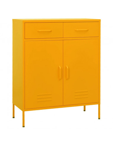 Armadietto Giallo Senape 80x35x101,5 cm in Acciaio