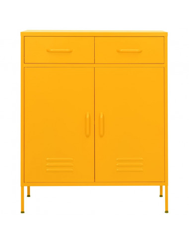 Armadietto Giallo Senape 80x35x101,5 cm in Acciaio