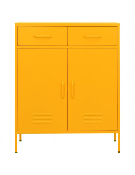 Armadietto Giallo Senape 80x35x101,5 cm in Acciaio