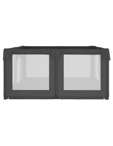 Box per Bambini con 2 Porte Grigio Scuro Tessuto Oxford