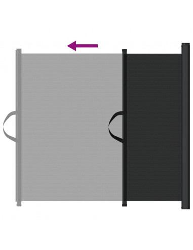 Cancelletto Retrattile per Animali Domestici Nero 117,5x125 cm