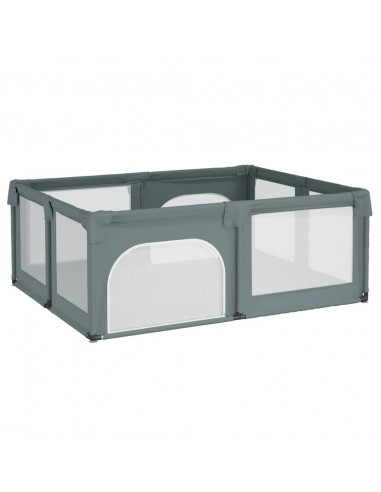 Box per Bambini con 2 Porte Grigio Chiaro Tessuto Oxford