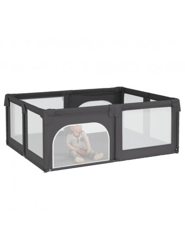 Box per Bambini con 2 Porte Grigio Scuro Tessuto Oxford