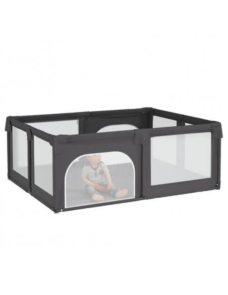 Box per Bambini con 2 Porte Grigio Scuro Tessuto Oxford
