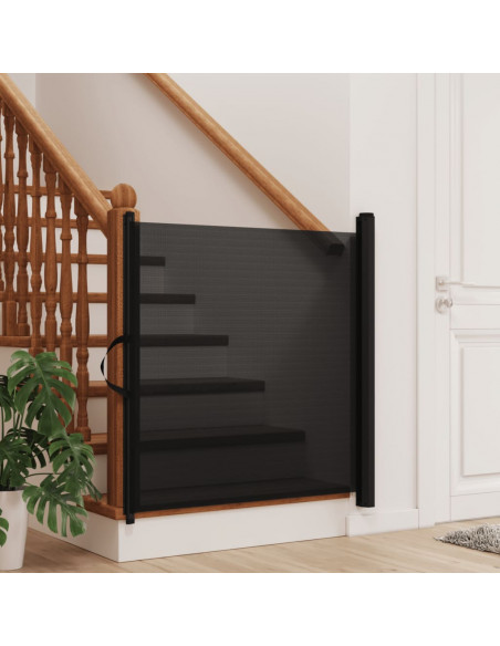 Cancelletto Retrattile per Animali Domestici Nero 102,5x125 cm