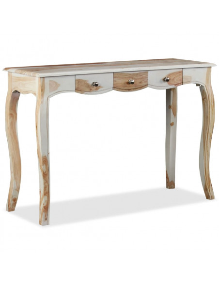 Consolle con 3 Cassetti in Massello di Sheesham 110x40x76 cm