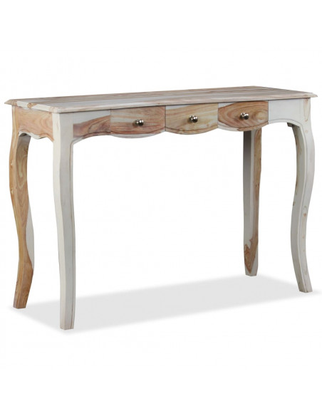 Consolle con 3 Cassetti in Massello di Sheesham 110x40x76 cm