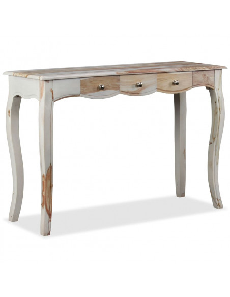 Consolle con 3 Cassetti in Massello di Sheesham 110x40x76 cm