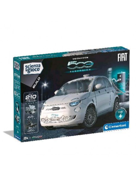 CLEMENTONI SCIENZA E GIOCO FIAT 500E SET COSTRUZIONI MECCANICHE AUTO DA COSTRUIRE