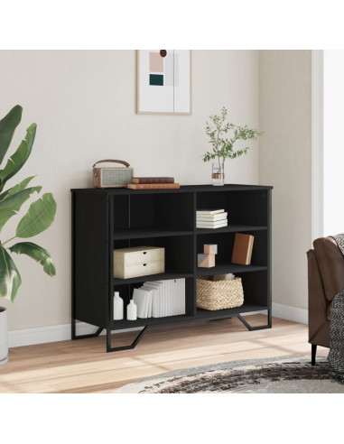 Credenza Nera 101x35,5x74,5 cm in Legno Multistrato