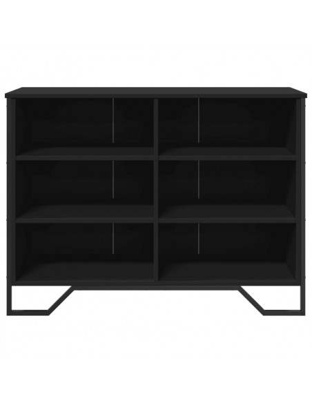 Credenza Nera 101x35,5x74,5 cm in Legno Multistrato