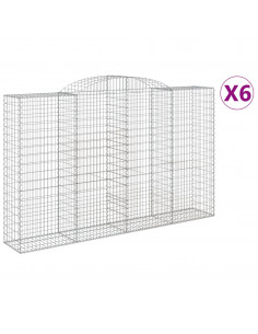 Cesti Gabbioni ad Arco 6 pz 300x50x180/200 cm Ferro Zincato 2