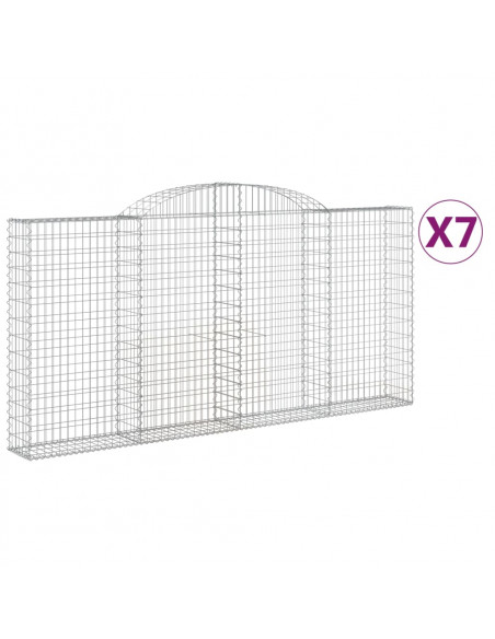 Cesti Gabbioni ad Arco 7 pz 300x30x140/160 cm Ferro Zincato