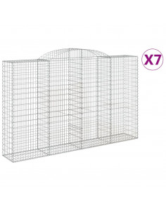 Cesti Gabbioni ad Arco 7 pz 300x50x180/200 cm Ferro Zincato 2