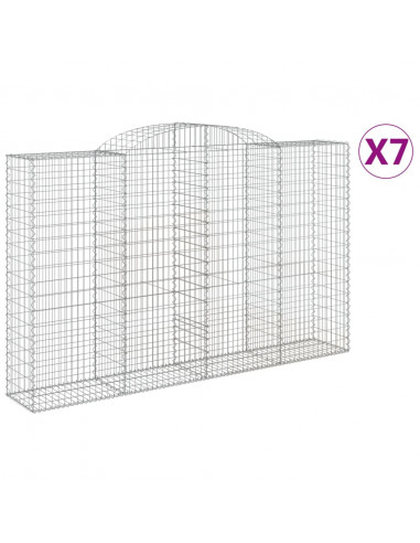 Cesti Gabbioni ad Arco 7 pz 300x50x180/200 cm Ferro Zincato