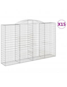 Cesti Gabbioni ad Arco 15 pz 300x50x180/200 cm Ferro Zincato 2