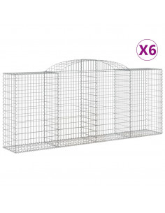 Cesti Gabbioni ad Arco 6 pz 300x50x120/140 cm Ferro Zincato 2