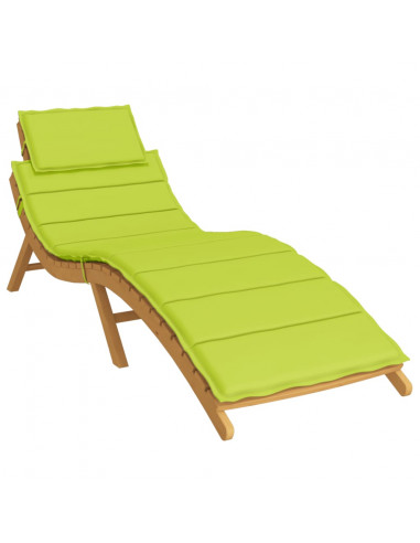 Cuscino per Lettino Verde Intenso 186x58x3 cm in Tessuto Oxford