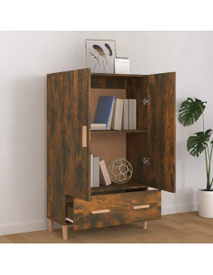 Credenza Rovere Fumo 70x31x115 cm in Legno Multistrato