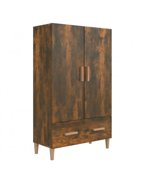 Credenza Rovere Fumo 70x31x115 cm in Legno Multistrato