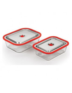 Contenitore sottovuoto Magic Vac ACO1137 FREE Inox e Rosso Inox e Ross