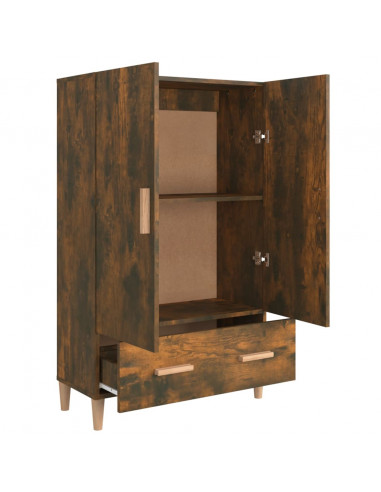 Credenza Rovere Fumo 70x31x115 cm in Legno Multistrato