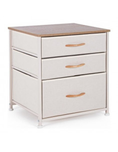 Cassettiera Yes Everyday 0210558 TEXTILE Bianco e Legno scuro Bianco e