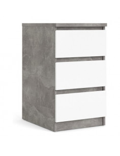 Cassettiera Tvilum 76237GXUU NAIA Ossido cemento e Bianco lucido Ossid