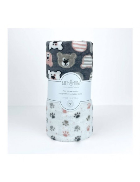 Coperta lettino Baby Idea PFLO Orso Grigio Orso Grigio