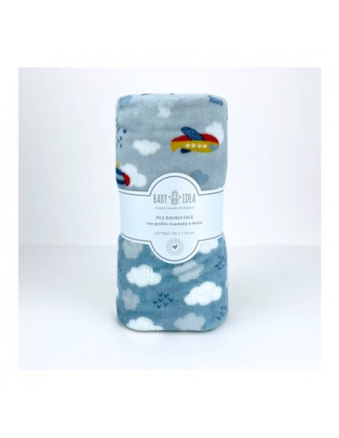 Coperta lettino Baby Idea PFLA Aereo Azzurro Aereo Azzurro