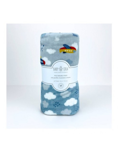 Coperta lettino Baby Idea PFLA Aereo Azzurro Aereo Azzurro
