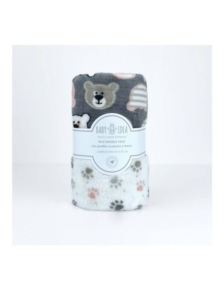 Coperta carrozzina Baby Idea PFCO Orso Grigio Orso Grigio