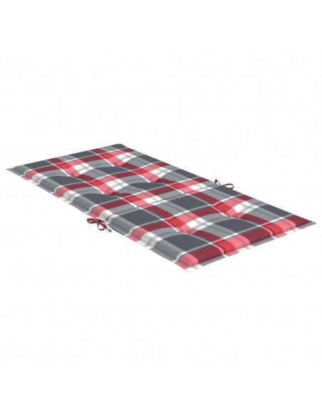 Cuscini per Sedia 2 pz a Quadri Rossi 100x50x3cm Tessuto Oxford