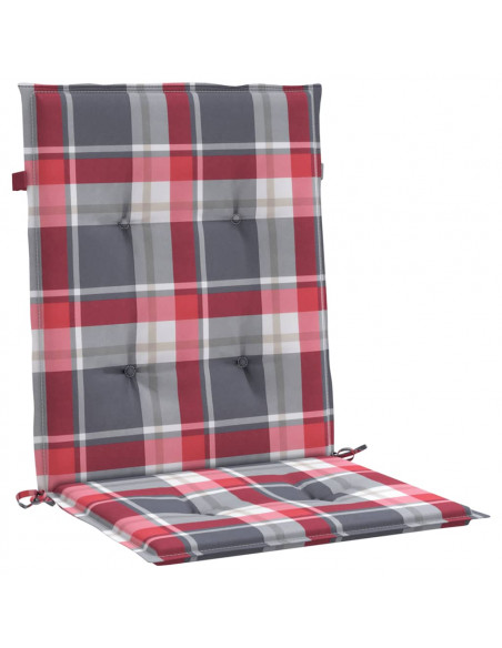 Cuscini per Sedia 2 pz a Quadri Rossi 100x50x3cm Tessuto Oxford