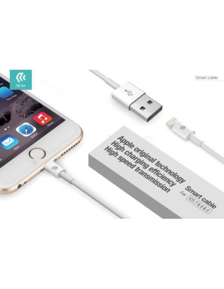 DEVIA CAVO SERIE SMART LIGHTNING APPLE LUNGHEZZA 2 METRI BIANCO