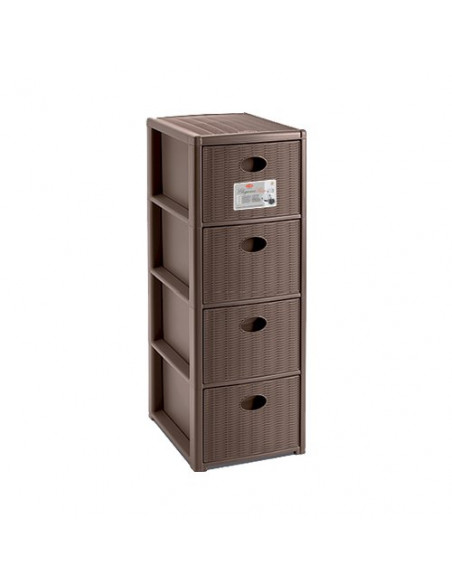 Cassettiera salvaspazio Stefanplast 30301 ELEGANCE 4C Slim Tortora Tor