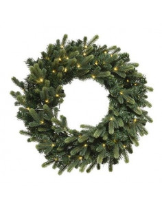 Corona natalizia Amicasa 9680832 GENEVA Con 60 Led Batteria Verde Verd