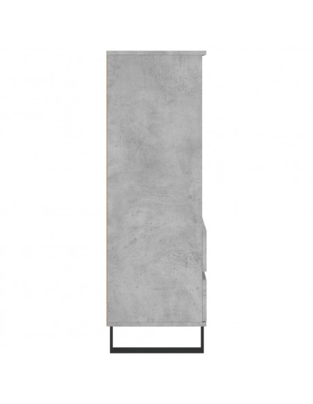 Credenza Grigio Cemento 40x36x110 cm in Legno Multistrato
