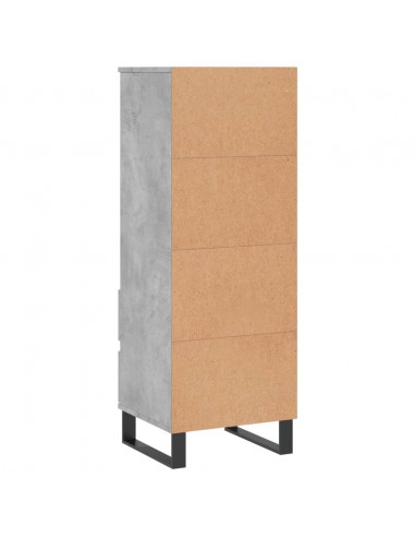 Credenza Grigio Cemento 40x36x110 cm in Legno Multistrato