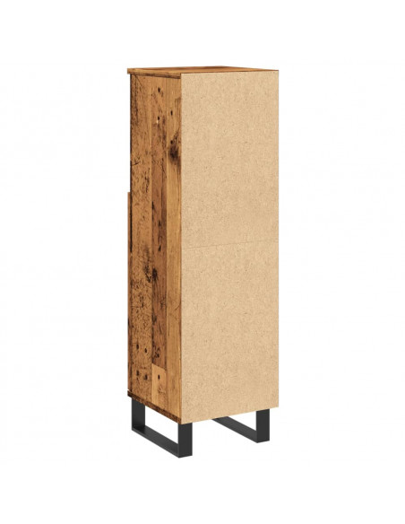 Armadietto da Bagno Legno Antico 30x30x100 cm in Truciolato