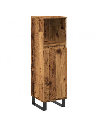 Armadietto da Bagno Legno Antico 30x30x100 cm in Truciolato