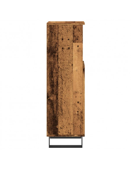 Armadietto da Bagno Legno Antico 30x30x100 cm in Truciolato