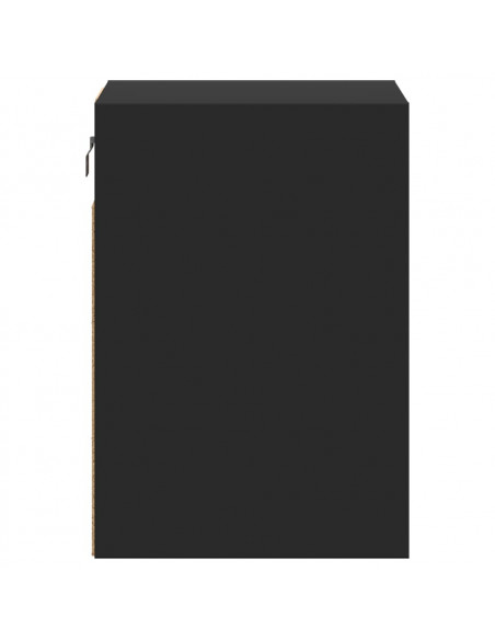 Comodino a Parete con Luci LED Nero