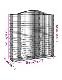 Cesti Gabbioni ad Arco 2 pz 200x50x200/220 cm Ferro Zincato