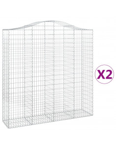 Cesti Gabbioni ad Arco 2 pz 200x50x200/220 cm Ferro Zincato 2